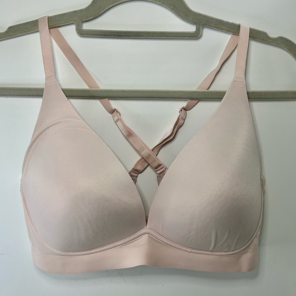 Soma Enbliss Luxe Plunge Bralette Blush Pink Adjustable Strap Bra Size Large